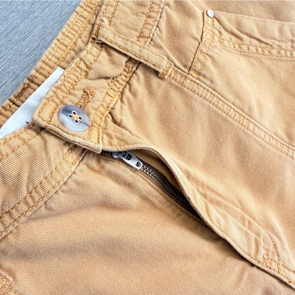 Anthropologie Brendan Utility Pants 8 Mustard Cargo Barrel Ankle High Rise Pants - Picture 14 of 16